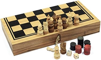 Premium Handmade Backgammon, Chess and Droughts Set