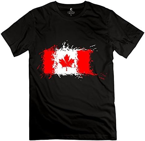 WYMY Men's Tshirt Personalized Canadian Flag Size XS Black