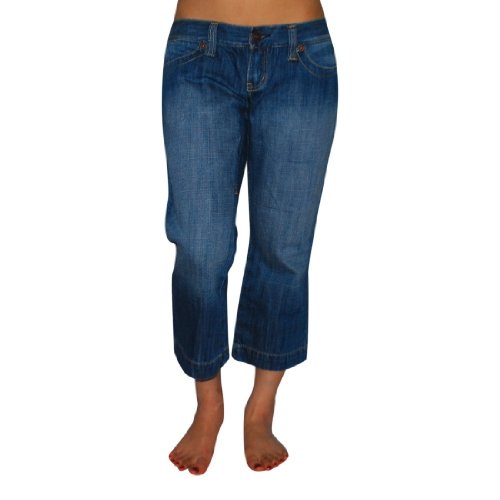 Womens Fox Racing Straight Leg Denim Crop Jean Short (Size:05)blue