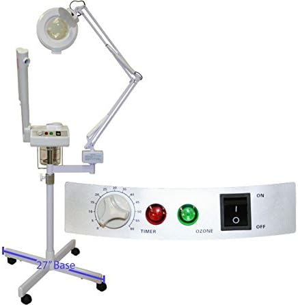 LCL Beauty 2-in-1 Silent Operation Aromatherapy Ozone Facial Steamer & 5x Magnifying Lamp