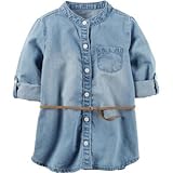 Carter's(カーターズ) シャンブレー チュニック ブルー トップス長袖シャツ 8歳【並行輸入】