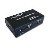 ViewHD 2 Port HDMI 1x2 Powered Splitter Ver 1.3 Certified for Full HD 1080P with Deep Color & HD Audio and Max Bandwidth of 10.2Gbps (The Latest & The Best)
