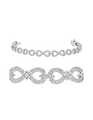 Diamond Bracelet - Infinity Diamond Tennis Bracelet in 18k White Gold
