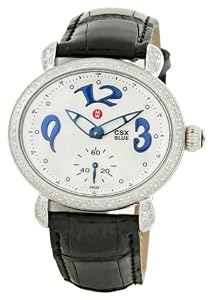 Michele CSX Blue Diamond Black Strap Ladies Watch MWW03E000066