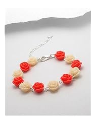 Mixed Colors Rose Resin Bracelet In Zinc