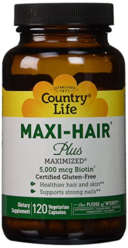 COUNTRY LIFE VITAMINS MAXI-HAIR PLUS BIOTIN, 120 VCAP