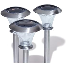 Strathwood Solar Garden Path Light, Stainless Steel, Set of 6
