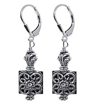 Traditional Antique Style Bali Long Dangle Earrings