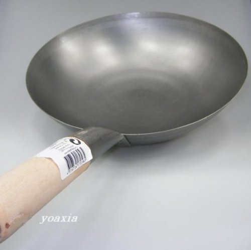 Wok / Asiatische Eisenpfanne Ø 30 cm mit runder 