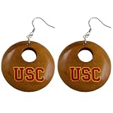 NCAA Dayna U USC Trojans Round Wooden Earrings
