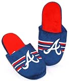 Atlanta Braves 2011 MLB Team Logo Stripe Slide Slippers House Shoes - Extra Large