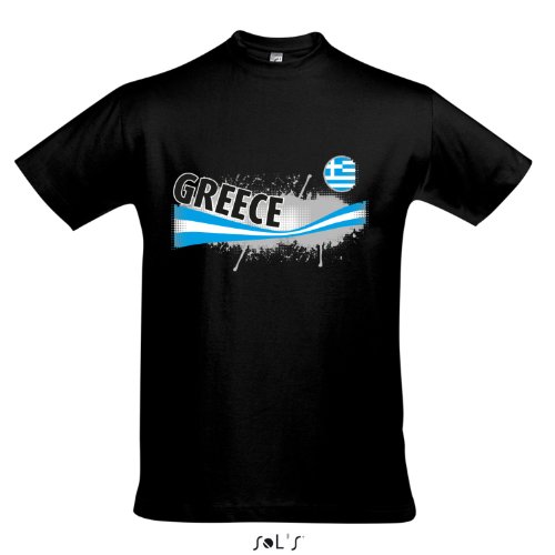 Fanshirt Herren GREECE, Griechenland Ländershirt EM / WM Trikot S-XXL , Deep black , S