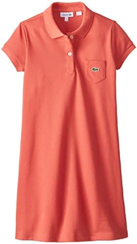 Lacoste Big Girls' Short Sleeve Classic Pique with Pocket Polo Shirt, Reef, 10