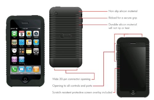 Macally MSUIT-P Silikon-Schutzh&uuml;lle (Displayschutz) f&uuml;r Apple iPhone 3G/3GS schwarz Preisvergleich