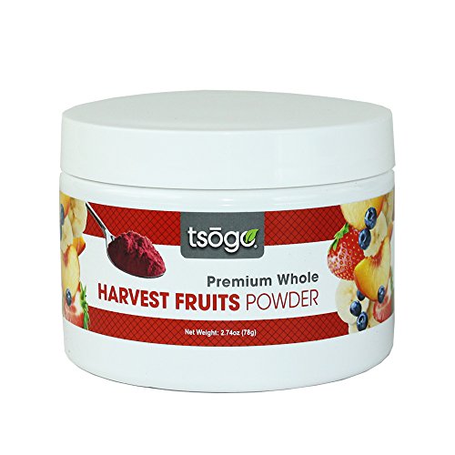 Tsogo Harvest Fruits Powder Blend | Premium Whole Fruit Powder, 78g 48 Servings of Premium Quality 100% Freeze-Dried Bananas, Strawberries, peaches & Blueberries - No Added Flavors, Fillers or Sugars