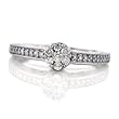 0.35cttw Round Natural White (SI-Clarity GH-Color) Diamonds Promise Ring in 14K White Gold