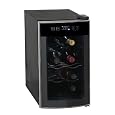 AVANTI 8 BOTTLE THERMOELECTRIC WINE COOLER - BLACK CABINET W/STAINLESS STEEL FRONT FINISH AND GLASS DOOR