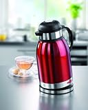 DS Gourmet Maxx Kabelloser Thermo Wasserkocher 1,5L aus Edelstahl Rot 1350 Watt