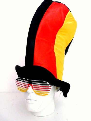 WM 2010 DEUTSCHLAND FAN SET RIESEN HUT + PARTY BRILLE ATZENBRILLE