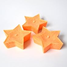 Natural 3 Floating Star Candles Orange