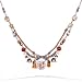 Ayala Bar Fabric and Beads Necklace - The Hip Collection - in Sunset, Sand, Soft White and Silver Tones #9252 ANK ONK