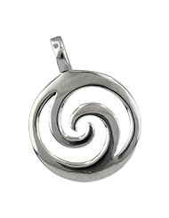 925 Silver Heavy Swirl Spiral Pendant