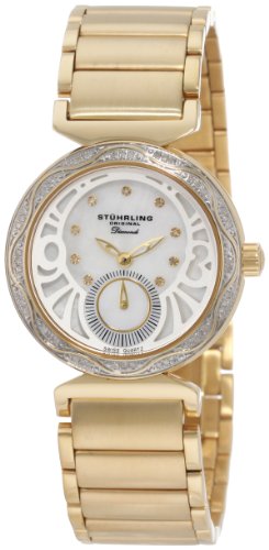Stuhrling Original Women's 504B.12337 Soiree Elite Diamond White Mother-Of-Pearl Dial Watch