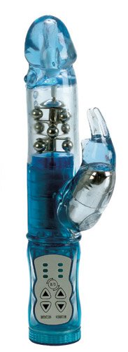 California Exotics Waterproof Jack Rabbit with Floating Beads, Blue