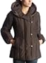Larry Levine Women's Short Down Coat,Cocoa,Medium