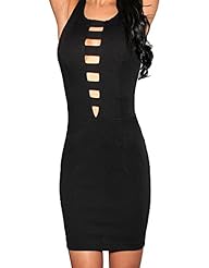 Sexy Polyester Cutout Plunging Neck Bodycon Dress/Party Dress 