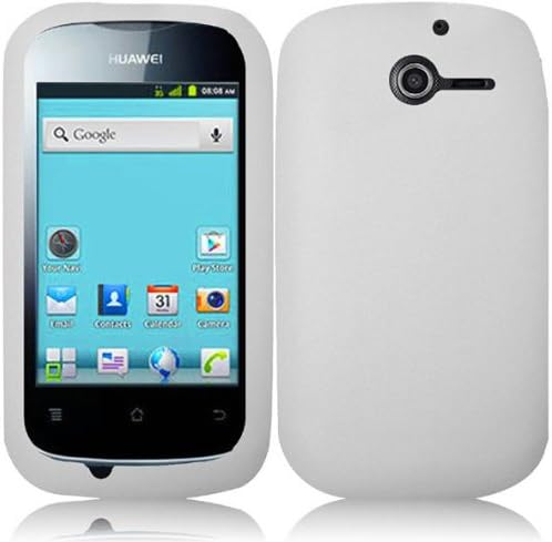 For Huawei Ascend Y H866 / M866 / H866C Straight Talk Soft Silicone Case Cover Skin Protector White + Free Reliable Accessory Pen Gift
