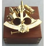 8 Brass Astrolabe w/ Wooden Box: Nautical Sextent