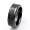 8MM Comfort Fit Ceramic Wedding Band Carbon Fiber Inlaid Beveled Edges Flat Ring (8 to 12) Size 8 Cobalt Free