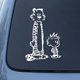 CALVIN AND HOBBES - Vinyl Decal Sticker #A1443 | Vinyl Color: White