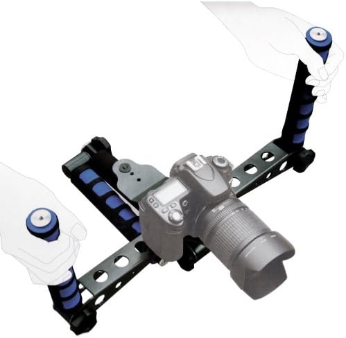 Ivation Pro Steady DSLR Rig System with Shoulder Mount For Video Stabilization For DV Cameras/Camcorders - Compact & Travel Size, Blue