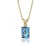 14 Karat Yellow Gold 8.00 carats Radiant Checkerboard Cut Swiss Blue Topaz Diamond Pendant image 2