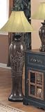 Antique Bronze Floor Lamp With Buildings Design