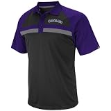 MLB Men's Colorado Rockies Absolute Speed 3 Button Synthetic Raglan Polo (Pro Navy/Pro Scarlet, X-Large)
