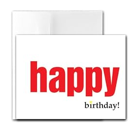 Birthday Cards - Red Letter Day, box of 24 printer-compatible mini-cards & envelopes