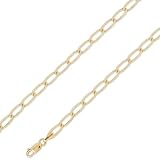 14K Solid Yellow Gold Open Link Chain Necklace 4.8mm (3/16