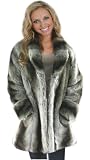 Silk and Sable-Chinchilla Faux Fur Walker Coat 36"