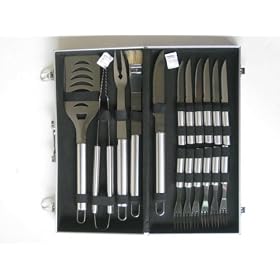 Bbq Tools Set 17 Piece Stainless Steel with Aluminum Carrying Case