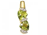 18ct Yellow Gold Peridot & Diamond Pendant