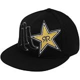 Hart and Huntington Black Rockstar Script Bill 210 Fitted Hat (Large/X-Large)