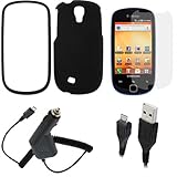 GTMax Black Rubberized Hard Case + Clear LCD Screen Protector + Car Charger ....