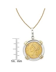 $5 Liberty Gold Piece Half Eagle Coin in Sterling Silver & 14k Gold Bezel