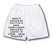 White Boxer Short with Insults should be written in sand, compliments should be carve...
