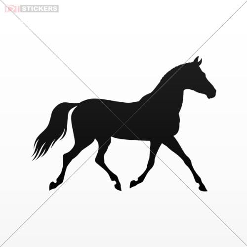 Decals Stickers Horse Car Window Wall Art Decor Doors Helmet Truck Motorcycle Note Book Mobile Laptop Size: 4 X 2.9 Inches Black