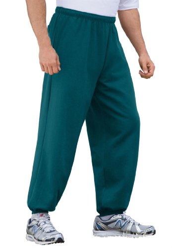 Kingsize Men's Big & Tall Fleece Sweatpants With Elastic-Bottom, Everglade Big-6Xl On Sale