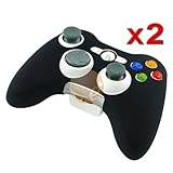Controller Silicone Sleeve Protector-Black for Microsoft Xbox 360 / Xbox 360 Slim, 2 Pack
